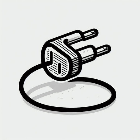 plug 3d icon with shadow on white background for web and mobile applications