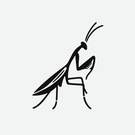 Mantis icon isolated on white background. Vector illustration, EPS 10.