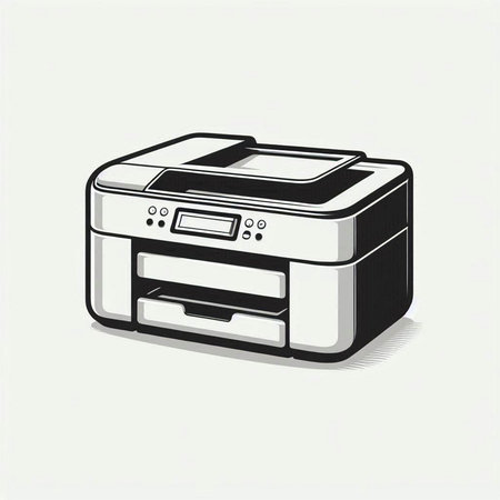 Printer isolated on a white background. Vector illustration. Eps 10.