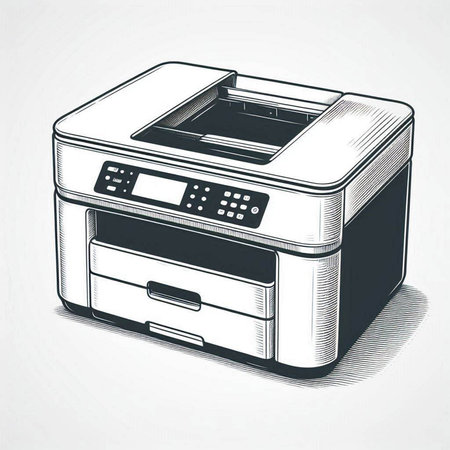 Printer. Vector illustration. Isolated on a white background.