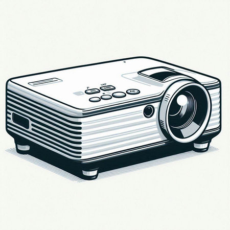 Projector on a white background. Vector illustration of a projector.