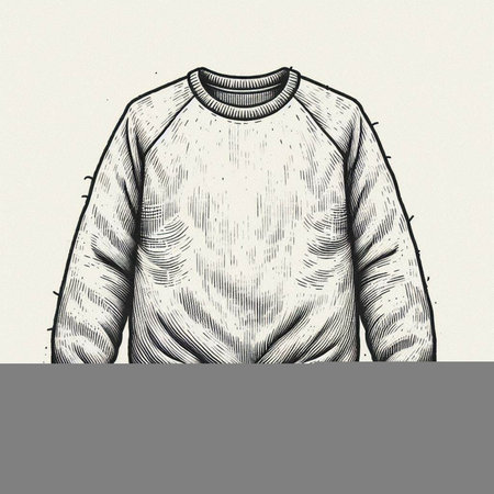 Vintage hand drawn sketch of men's sweater. Vector illustration.