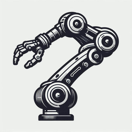 Robot arm vector illustration isolated on white background. Robot arm symbol.の写真素材
