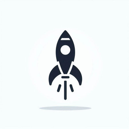 Rocket icon, vector illustration. Flat design style. Startup concept.