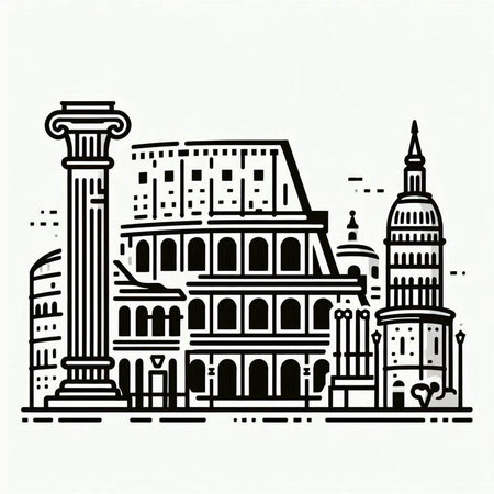 Colosseum in Rome, Italy. Vector hand drawn illustrationの写真素材