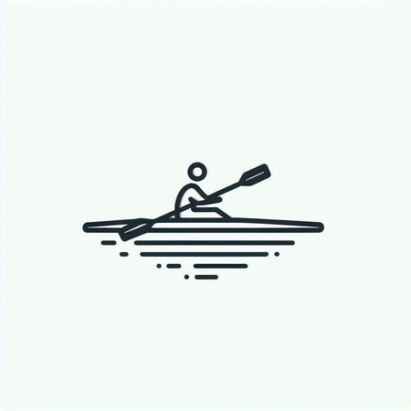 kayak vector icon, sign, symbol, illustration, editable stroke.の写真素材