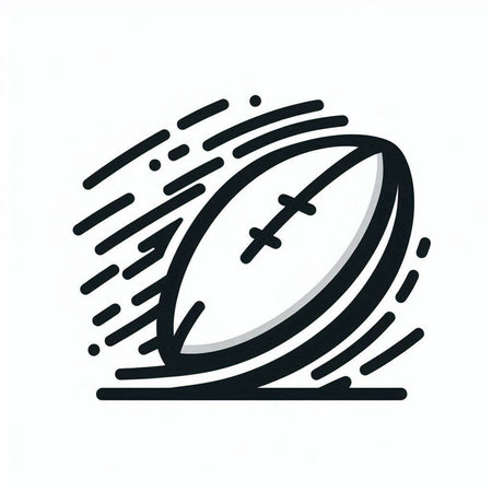 Rugby ball hand drawn vector illustration in doodle styleの写真素材