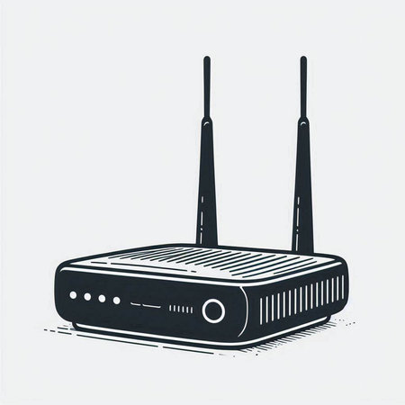 Wi fi router icon. Vector illustration of wireless router. Wireless modem.