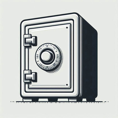 Vector illustration of a safe. Isolated on a white background.