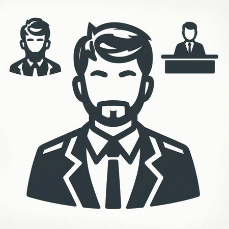 Businessman icon on white background. Vector illustration. Eps 10.の写真素材