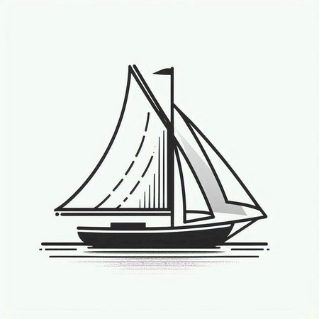 Sailing boat icon. Design element. Vector illustration. Eps 10