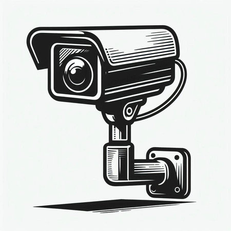 Surveillance camera isolated on white background. Security camera. Vector illustration.