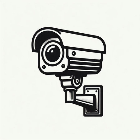 surveillance camera on white background, vector illustration, eps10