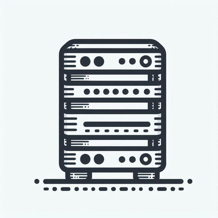 Data center icon. Server, hosting, hosting symbol. Vector illustration