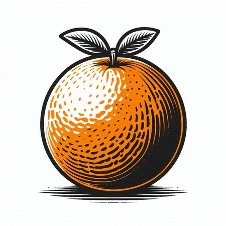 Illustration of orange fruit on a white background. Vector illustration.の写真素材