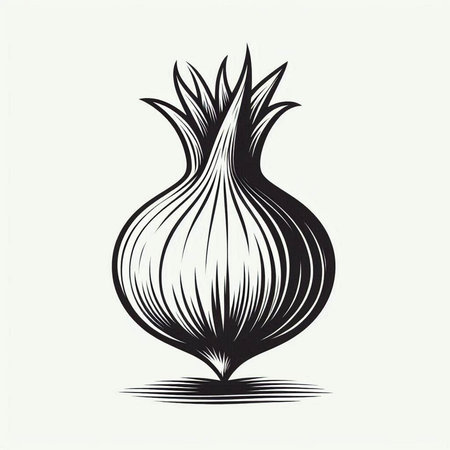Onion. Vector illustration. Isolated on a white background.の写真素材