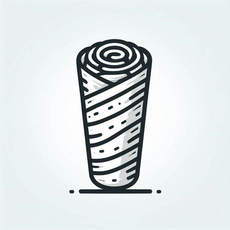 Illustration of a roll of burrito. Vector illustration in sketch style.の写真素材