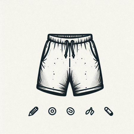 Men's boxer shorts. Vector illustration in sketch style on white background.の写真素材