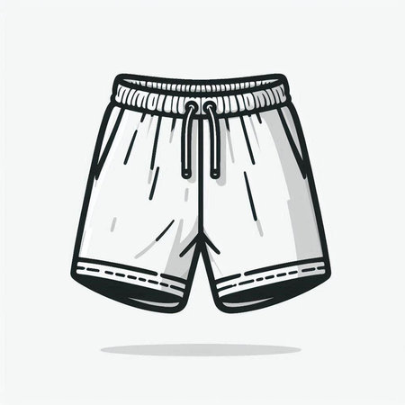 Men's sports shorts. Vector illustration in sketch style on white backgroundの写真素材