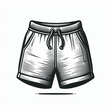 Men's sports shorts isolated on a white background. Vector illustration.の写真素材
