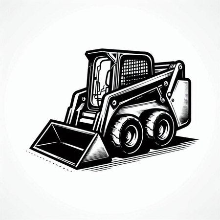 Bulldozer isolated on white background. Vector illustration for your design