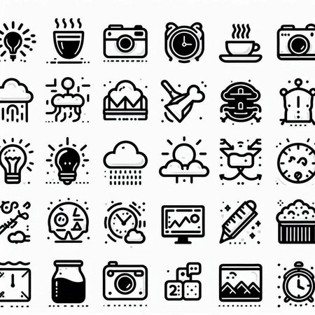Set of vector line icons of business and office items. Icons for web and mobileの写真素材