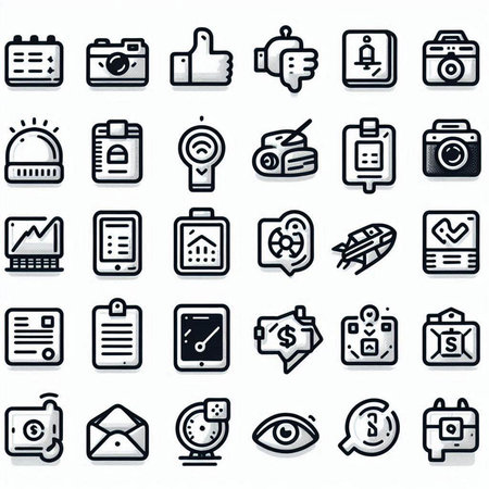Set of web icons for business, finance and communication. Vector illustration