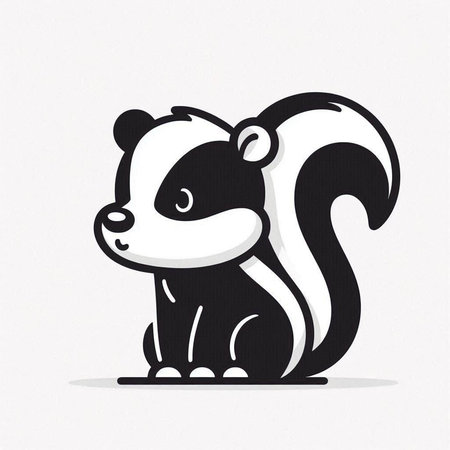 Skunk on white background. Vector illustration of a skunk.の写真素材