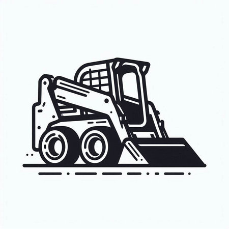 Bulldozer icon. Heavy duty construction equipment. Vector illustration.