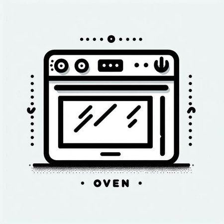 Oven icon in trendy line style isolated on grey background. Vector illustration.