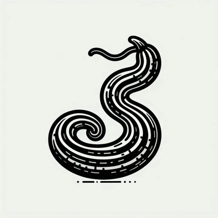 Vector illustration of a snake on a white background. Tattoo design.
