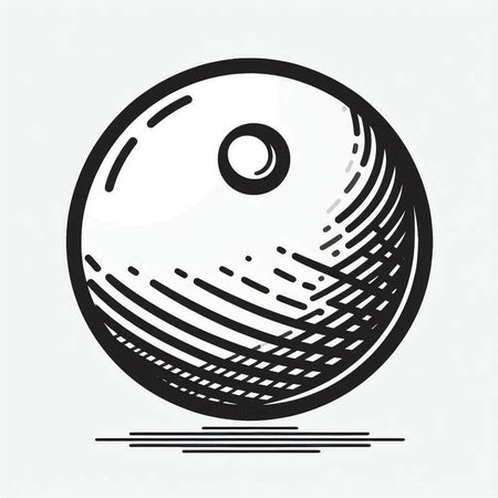 Vinyl record icon. Vector illustration in black and white colors.