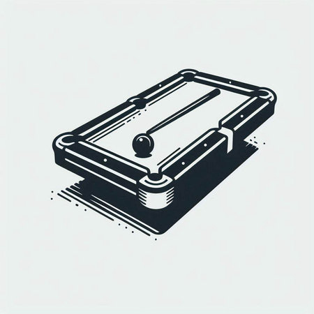 Billiard pool table icon in isometric 3d style. Vector illustration.