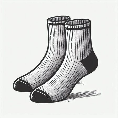 Socks sketch engraving vector illustration. Scratch board imitation. Black and white hand drawn...