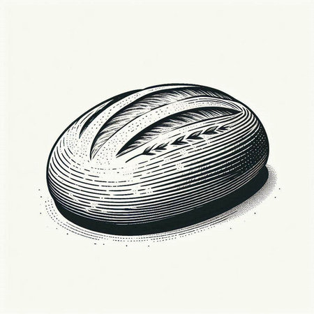 Vintage engraving of a loaf of bread. Vector illustration.