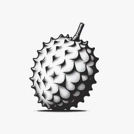 Soursop. Exotic fruit. Hand drawn sketch. Vector illustration.