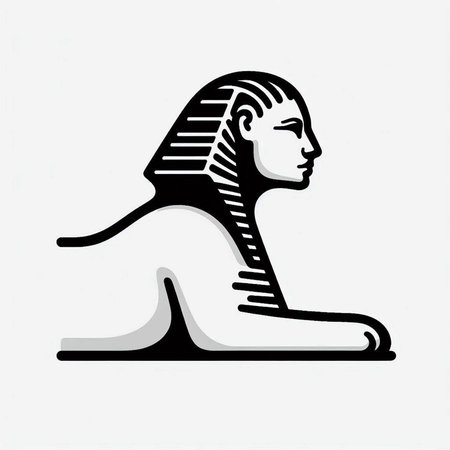 Egyptian Sphinx isolated on a white background. Vector illustration.
