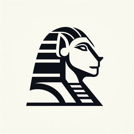Egyptian pharaoh icon. Luxor sign. Vector illustration.
