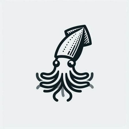 Octopus icon. Vector illustration in flat style. Isolated on white background.