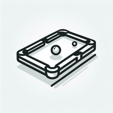 Billiards line icon, vector illustration. Flat design style.
