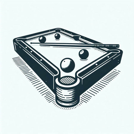Billiard table. Vector illustration of a billiard table with balls.