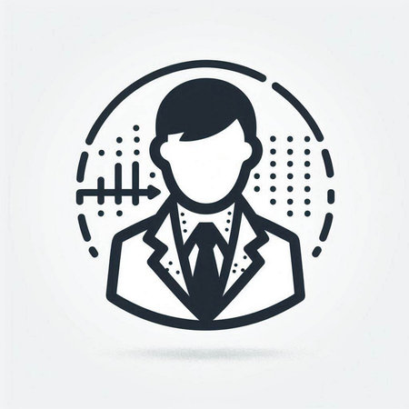Businessman icon. Vector illustration of a businessman in a suit.の写真素材
