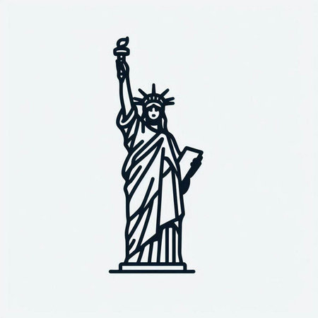 Statue of Liberty icon. New York, USA. Vector illustration