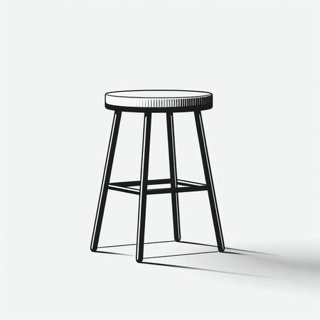 Bar stool isolated on a white background. 3d rendering illustration.