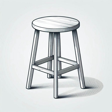 Stylized vector illustration of a bar stool on white background.