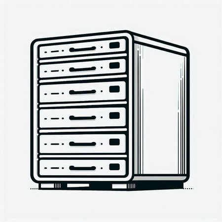 Illustration of a computer server isolated on a white background. Vector illustration.