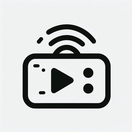 Video player icon on white background. Vector illustration. Eps 10.