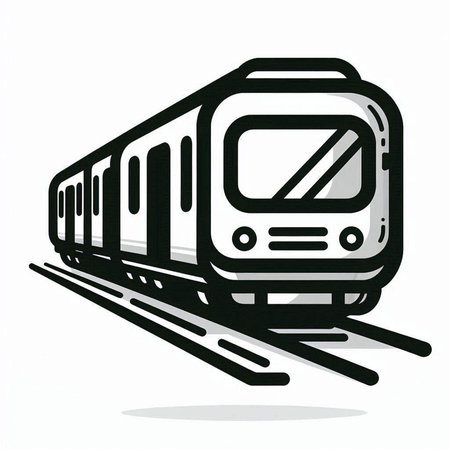 Train icon on the white background. Vector illustration. Eps 10.