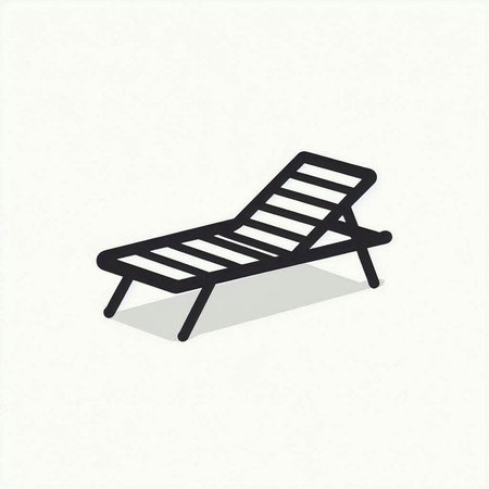 Chaise lounger icon isolated on white background. Vector illustration.