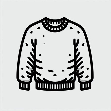 Vector illustration of a knitted sweater isolated on a white background.